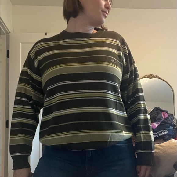 Lacoste Striped Green Sweater - Picture 2 of 4